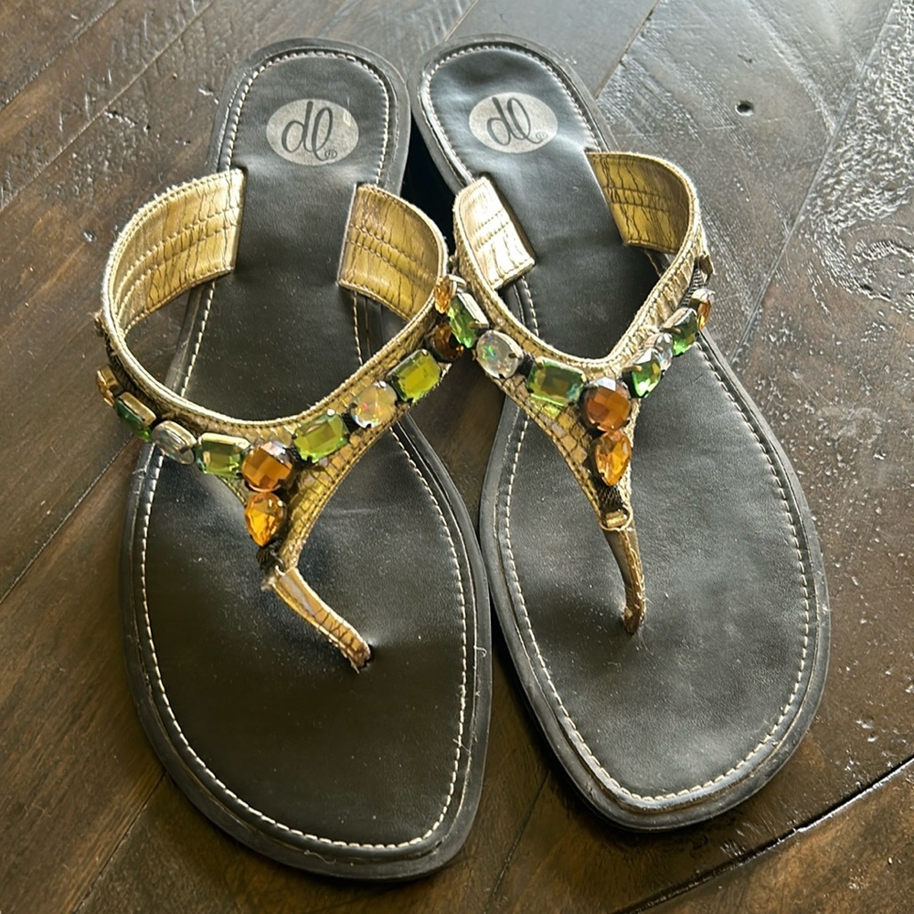 Jeweled flip flops
